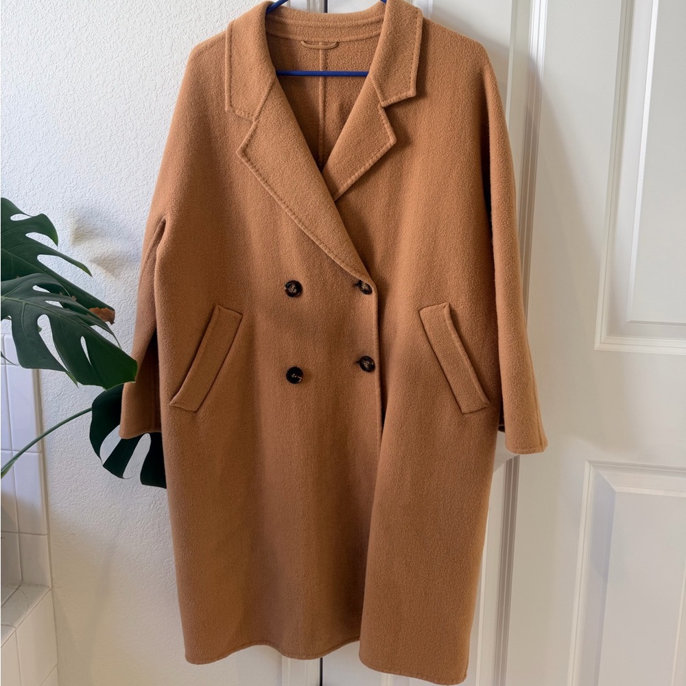Women's Tan Double-Breasted Coat